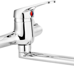 Wall-mounted washbasin mixer