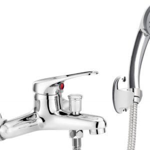 Wall-mounted bathtub mixer with shower set