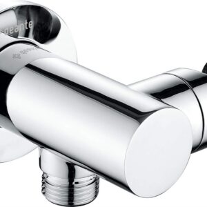 Round angled connector with handset holder