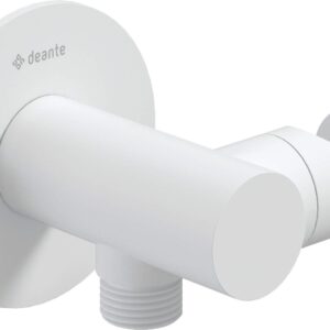 Round angled connector with handset holder