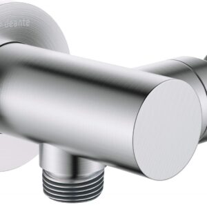 Round angled connector with handset holder