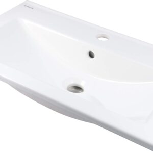 Built-in ceramic basin with faucet space
