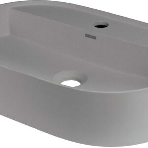 Granite countertop washbasin with a faucet island - oval