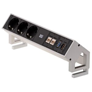 Bachmann 3x Schuko 2x CAT6 1x HDMI, 1x USB3.0 elektros tinklo ilgintuvas 1,5 m 3 AC išvestis(ys / čių) Juoda, Nerūdijančiojo plieno - Image 2