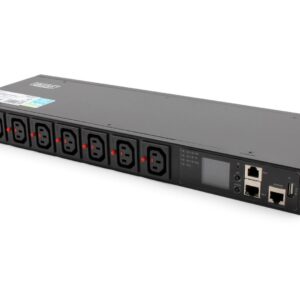 Listwa zasilająca SMART PDU 1U, gniazdo zasilające IEC320 C20 16A/250V, gniazda 8x C13, 16A
