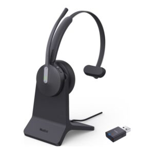 Yealink WH64 Hybird Mono with Charging Stand Teams Laisvų rankų įranga Bevielis Su lankeliu Biuras / skambučių centras C tipo USB Bluetooth Įkrovimo stovas Juoda - Image 2