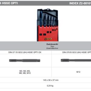 GWINTOWNIKI ZESTAW M3-M12 DIN-371B/DIN-376B (6H) HSSE CZP-8 OPTI - Image 2