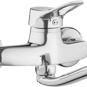 Wall-mounted washbasin mixer