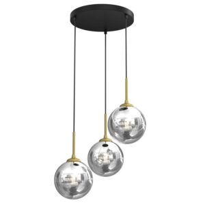 PENDANT LIGHT BURSA 3XE14 ROUND BL/GOLD - Image 1