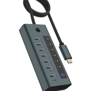 ICY BOX IB-HUB1457-C31 USB 3.2 Gen 1 (3.1 Gen 1) Type-C 10000 Mbit/ai Mėlyna, Pilka - Image 3