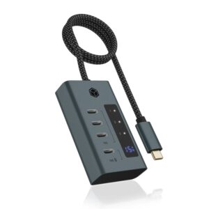 ICY BOX IB-HUB1454-C31 USB 3.2 Gen 1 (3.1 Gen 1) Type-C 10000 Mbit/ai Mėlyna, Pilka - Image 3