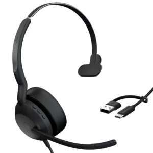 Jabra Evolve2 50 Laisvų rankų įranga Vielinis Su lankeliu Biuras / skambučių centras USB Type-C / USB Type-A Bluetooth Juoda - Image 3