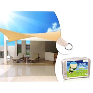 UV shader garden sail GreenBlue, polyester, 4m square, cream, water-repellent surface, GB504