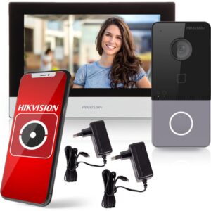 Hikvision DS-KIS603-P(C)/EU vaizdo telefonspynės sistema 2 MP 17,8 cm (7") Juoda, Pilka, Sidabras - Image 2