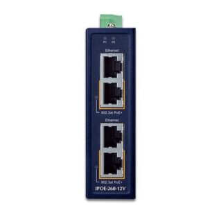 PLANET Industrial 2-port 10/100/1000T Gigabit Ethernet (10/100/1000) Maitinimas per Eternetą (PoE) Mėlyna - Image 2