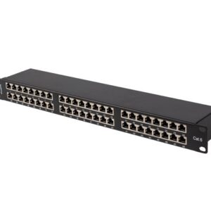 PATCH PANEL 48 PORT 1U 19" CAT6 FTP SHIELDED BLACK LANBERG