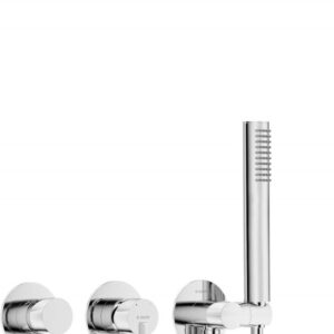 Concealed shower set with hand shower - with horizontal mixer