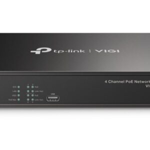 TP-Link VIGI NVR1004H-4P tinklinis vaizdo įrašymo įrenginys (NVR) Juoda