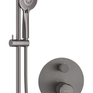 Concealed shower set with rail - with overhead shower