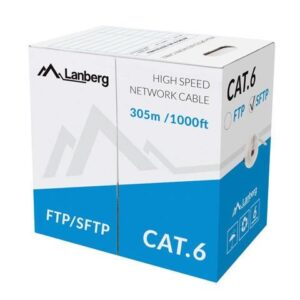 Lanberg LCS6-11CU-0305-S tinklo kabelis 305 m Cat.6 SFTP CPR+ Fluke passed Pilka - Image 2