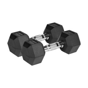 Cast Iron Rubber Dumbbells HEX 2x8 kg - Image 1