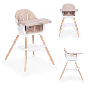 Vaikiška maitinimo kėdutė 2-in-1, smėlio spalvos, ECOTOYS