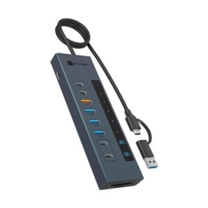 ICY BOX IB-HUB1742CR-C2PD USB 3.2 Gen 2 (3.1 Gen 2) Type-A + Type-C 10000 Mbit/ai Juoda - Image 3