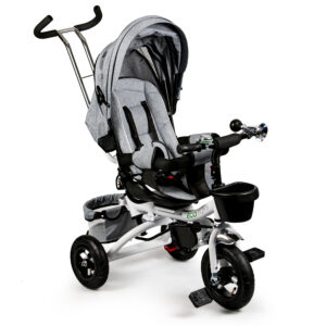 360° besisukantis triratis Deluxe su stogeliu, pilkas, ECOTOYS