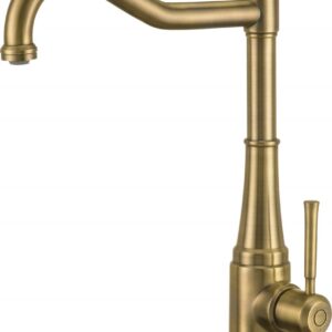 Kitchen faucet with rectangular spout