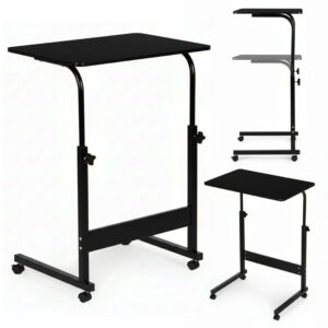 Mobile laptop table – side desk for armchair, black, ModernHome