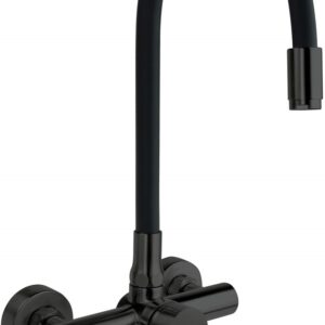 Wall-mounted kitchen faucet with bent spout