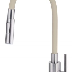 Kitchen faucet with bent spout - 2 types of spray
