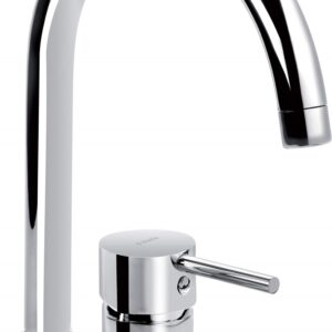 Kitchen faucet with foldable spout