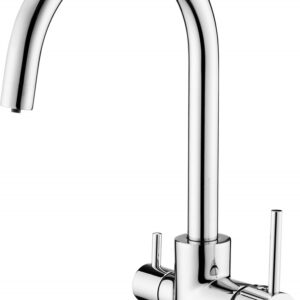 Kitchen faucet with water filter connection
