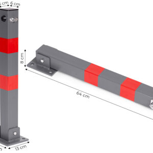 Sulankstomas parkavimo stulpas 60 cm su raktu ir šviesą atspindinčiomis juostomis - Image 10