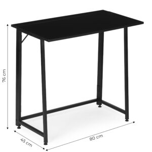 Folding computer desk 80x45 cm laptop table black ModernHome - Image 10