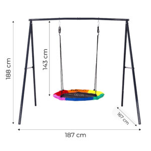 Vaikiškos sodo sūpynės „lizdas“ 100 cm plieninis rėmas, ECOTOYS - Image 10