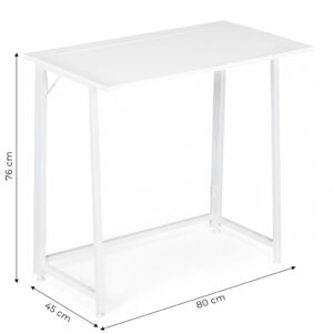 Foldable Computer Desk 80x45 cm Laptop Table White ModernHome - Image 10