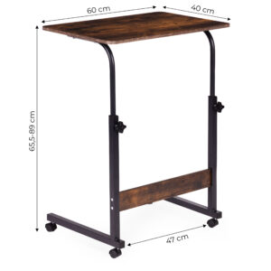 Mobile laptop table – side desk for armchair in aged walnut finish, ModernHome - Image 10