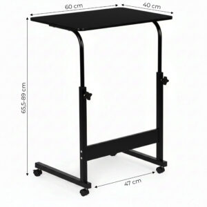 Mobile laptop table – side desk for armchair, black, ModernHome - Image 10
