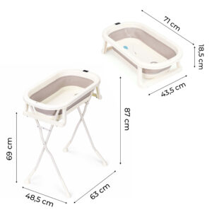 Foldable baby bathtub on stand with drain and LCD thermometer ECOTOYS - Image 10