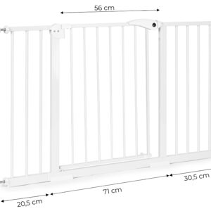 Safety Gate 74-132 cm for Stairs and Doors, Steel with Extra Panels White ECOTOYS - Image 10