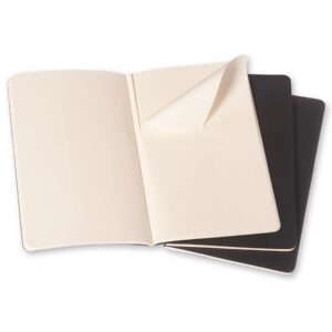 Užrašų knygutė Moleskine Cahier 9x14cm, baltais lapais, minkštu viršeliu, juodos spalvos, 3 vnt - Image 2