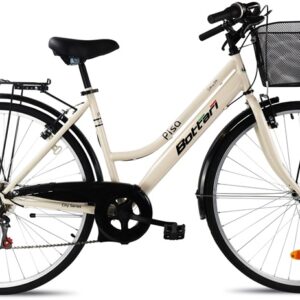 Dviratis miesto Bottari Pisa, 28" rėmas, balta sp., su krepšeliu