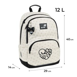 Mokyklinė kuprinė K26-585M-2, balta sp., 29x14x40 cm - Image 3