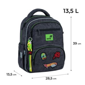 Mokyklinė kuprinė HW26-773M, juoda sp., 28.5x13.5x39 cm - Image 3