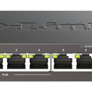D-Link DGS-1008P/E tinklo komutatorius Ne-valdomas L2 Gigabit Ethernet (10/100/1000) Maitinimas per Eternetą (PoE) Desktopas Juoda - Image 1