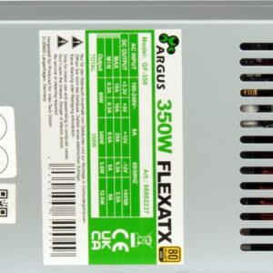 Inter-Tech GF-350 BULK maitinimo blokas 350 W 20+4 pin ATX „Flex ATX“ Sidabras - Image 3