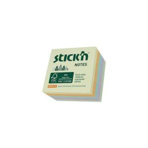 Lipnūs lapeliai StickN 21888 FSC 51x51mm, 240 lapelių, pastelinės spalvos