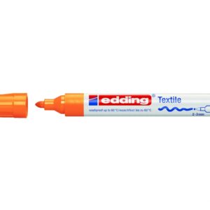 Tekstilės žymeklis Edding 4500, apvaliu galiuku, 2-3mm, oranžinės spalvos